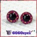 1 Pair Fuschia Dots Hand Painted Safety Eyes